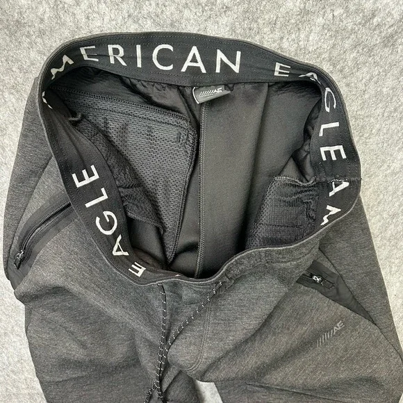 American Eagle Jogger Mens Medium 30X28 Gray Zip Pockets Sweatpants Athleisure - Picture 6 of 10